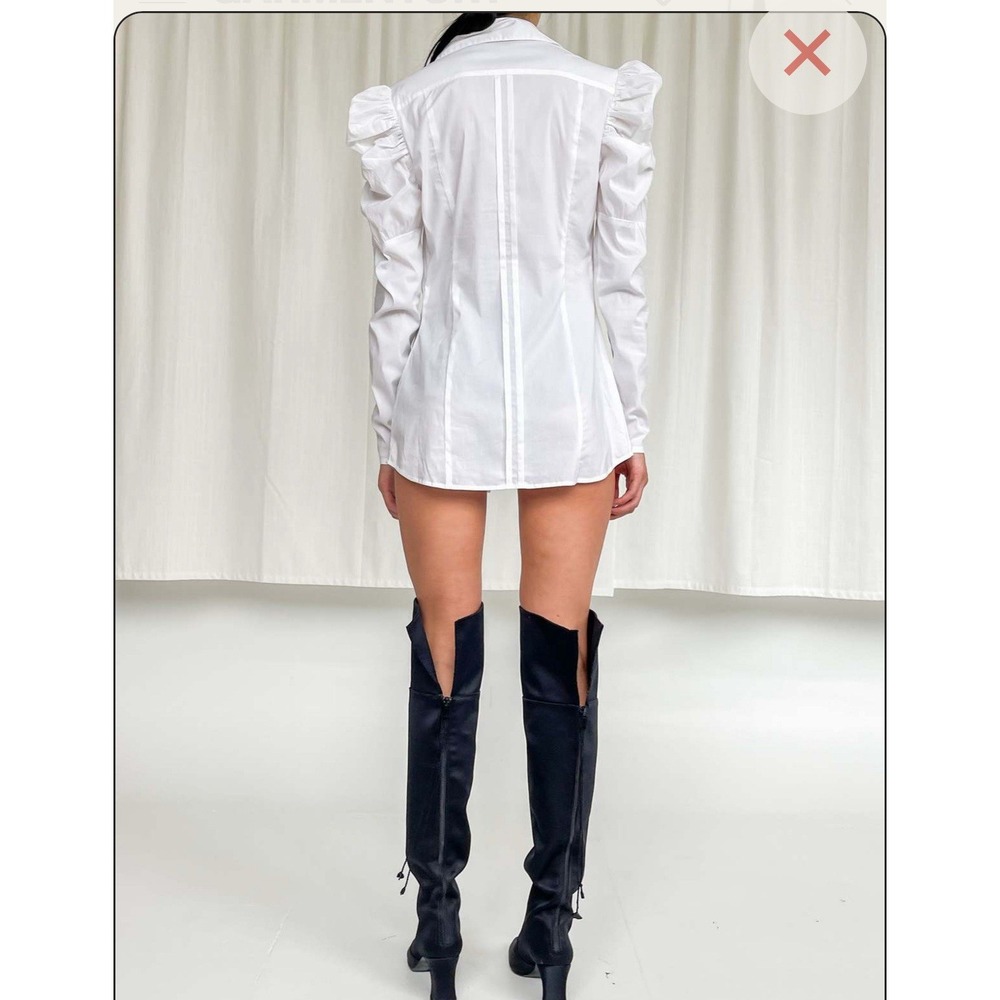 Vintage Y2K George Marciano Guess Mutten Pirate Sleeve Blouse XXS/XS 00/0 White - Picture 3 of 11